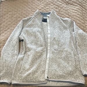 Figs Light Gray Speckled Zip-Up Jacket